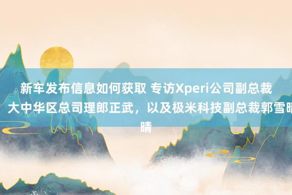 新车发布信息如何获取 专访Xperi公司副总裁、大中华区总司理郎正武，以及极米科技副总裁郭雪晴