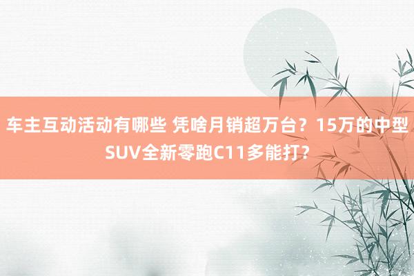 车主互动活动有哪些 凭啥月销超万台？15万的中型SUV全新零跑C11多能打？