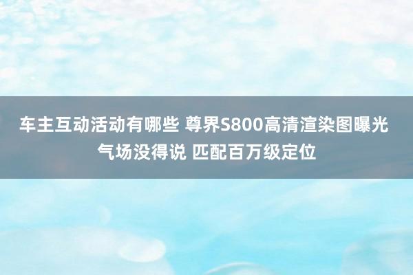 车主互动活动有哪些 尊界S800高清渲染图曝光 气场没得说 匹配百万级定位