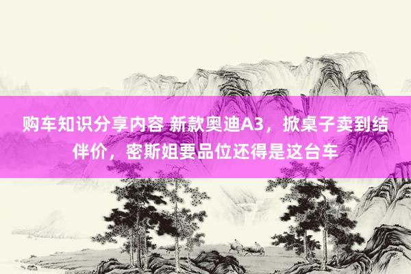 购车知识分享内容 新款奥迪A3，掀桌子卖到结伴价，密斯姐要品位还得是这台车