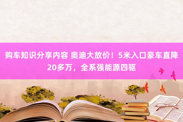 购车知识分享内容 奥迪大放价！5米入口豪车直降20多万，全系强能源四驱