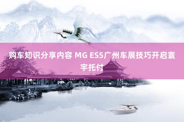 购车知识分享内容 MG ES5广州车展技巧开启寰宇托付