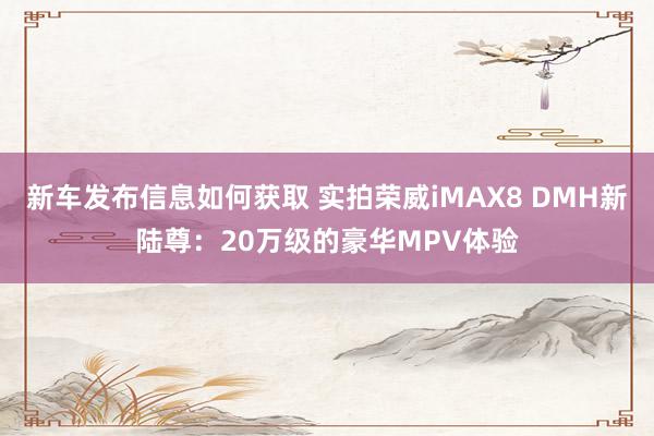 新车发布信息如何获取 实拍荣威iMAX8 DMH新陆尊：20万级的豪华MPV体验