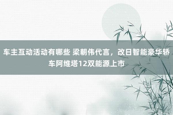 车主互动活动有哪些 梁朝伟代言，改日智能豪华轿车阿维塔12双能源上市