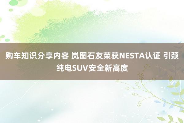 购车知识分享内容 岚图石友荣获NESTA认证 引颈纯电SUV安全新高度