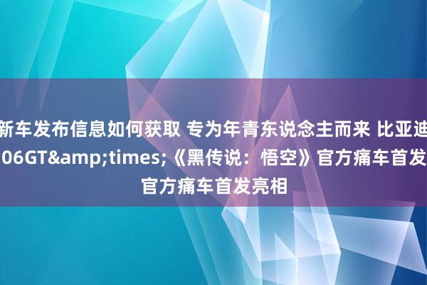 新车发布信息如何获取 专为年青东说念主而来 比亚迪海豹06GT&times;《黑传说：悟空》官方痛车首发亮相