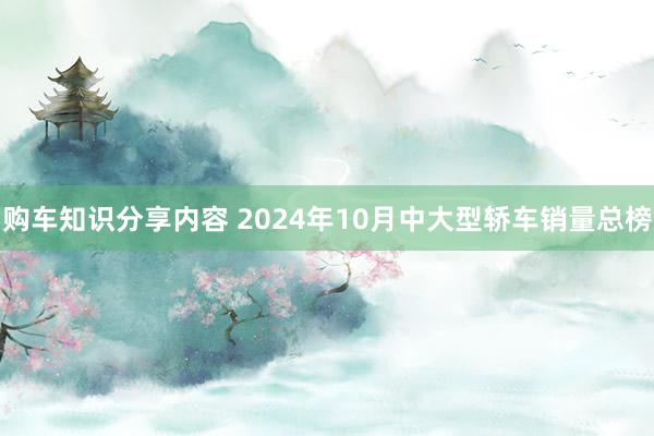 购车知识分享内容 2024年10月中大型轿车销量总榜