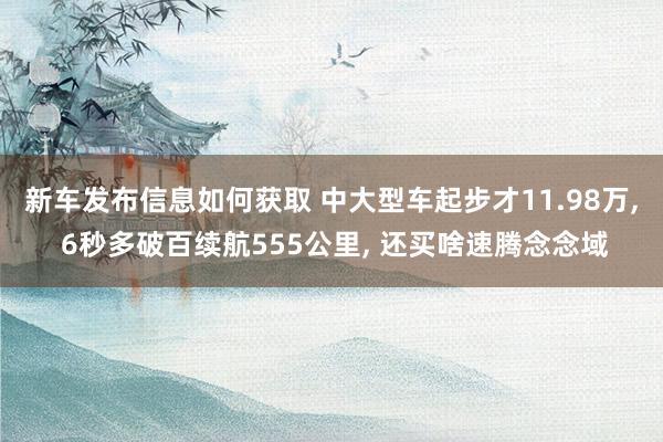 新车发布信息如何获取 中大型车起步才11.98万, 6秒多破百续航555公里, 还买啥速腾念念域