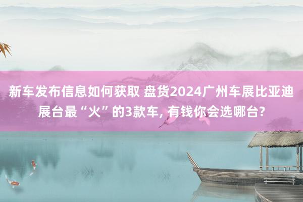 新车发布信息如何获取 盘货2024广州车展比亚迪展台最“火”的3款车, 有钱你会选哪台?