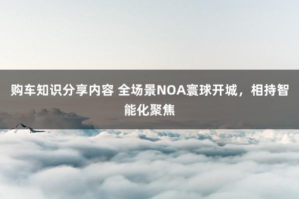 购车知识分享内容 全场景NOA寰球开城，相持智能化聚焦