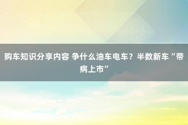 购车知识分享内容 争什么油车电车？半数新车“带病上市”