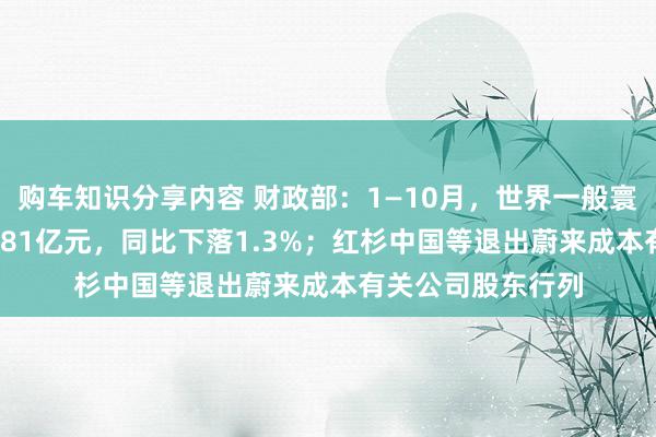 购车知识分享内容 财政部：1—10月，世界一般寰球预算收入184981亿元，同比下落1.3%；红杉中国等退出蔚来成本有关公司股东行列