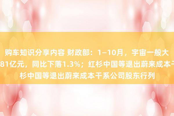 购车知识分享内容 财政部：1—10月，宇宙一般大家预算收入184981亿元，同比下落1.3%；红杉中国等退出蔚来成本干系公司股东行列