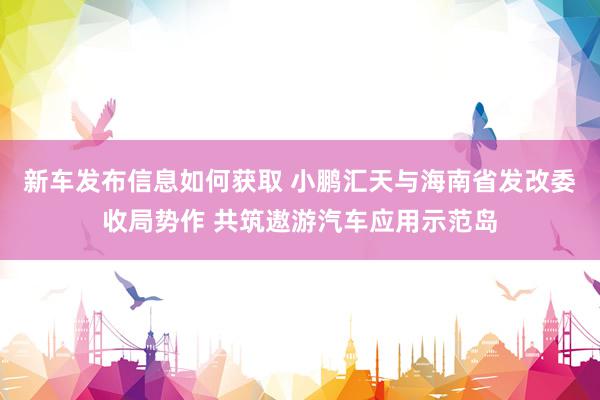 新车发布信息如何获取 小鹏汇天与海南省发改委收局势作 共筑遨游汽车应用示范岛