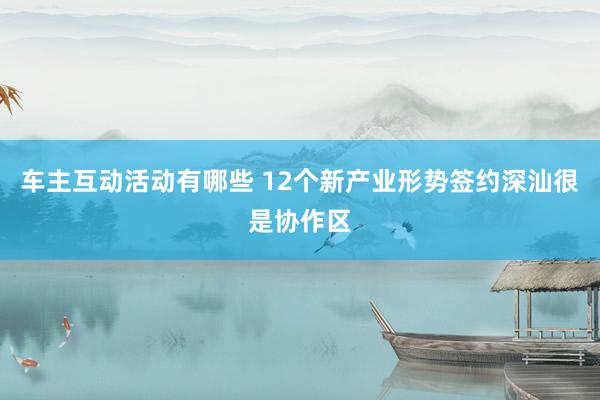 车主互动活动有哪些 12个新产业形势签约深汕很是协作区